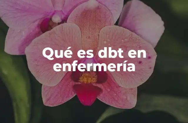 Qué es Dbt en Enfermería
