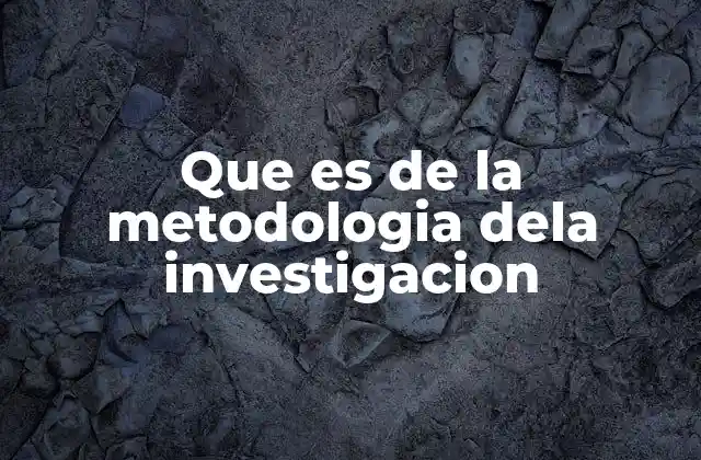 Que es de la Metodologia Dela Investigacion