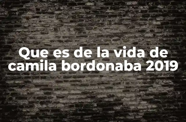 Camila Bordonaba en el 2019: un año de cambios y consolidación