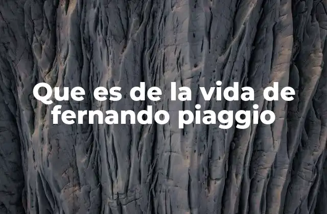 Que es de la Vida de Fernando Piaggio