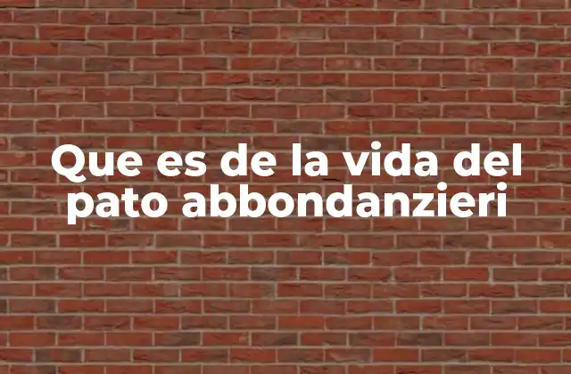 Que es de la Vida Del Pato Abbondanzieri