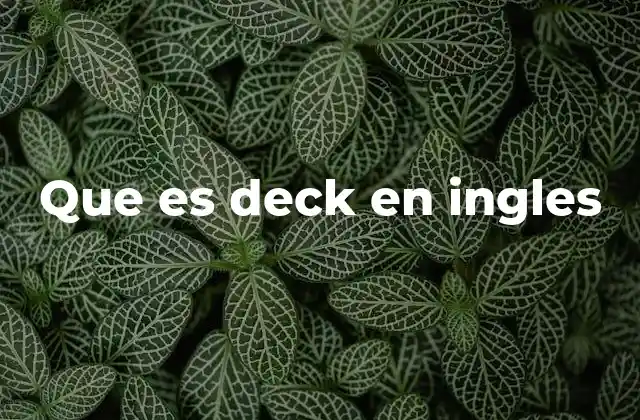 Que es Deck en Ingles