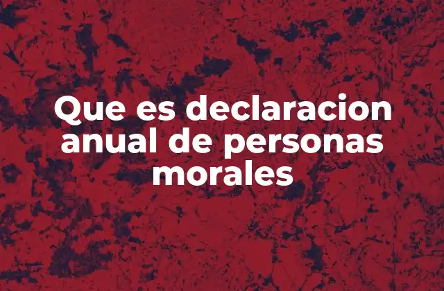 Que es Declaracion Anual de Personas Morales