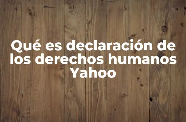 Qué es Declaración de los Derechos Humanos Yahoo