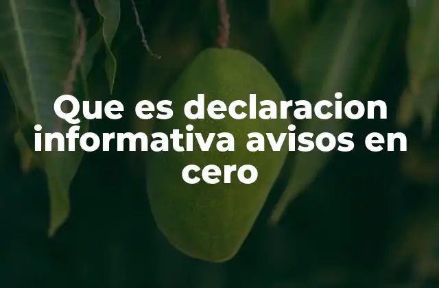 Que es Declaracion Informativa Avisos en Cero
