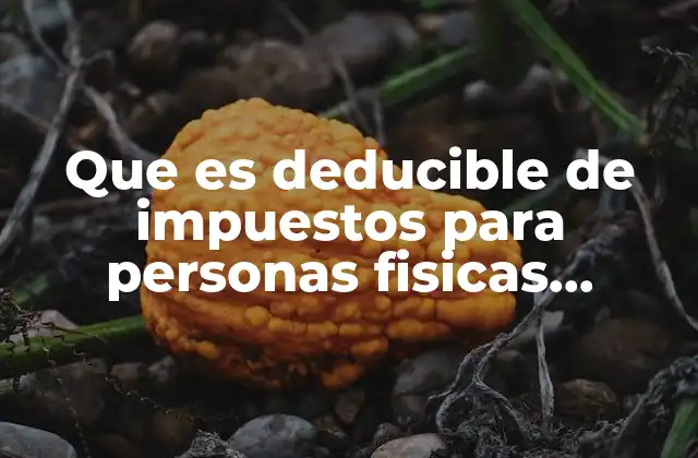 Que es Deducible de Impuestos para Personas Fisicas Asalariadas