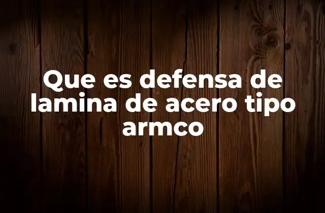 Que es Defensa de Lamina de Acero Tipo Armco
