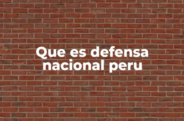 Que es Defensa Nacional Peru