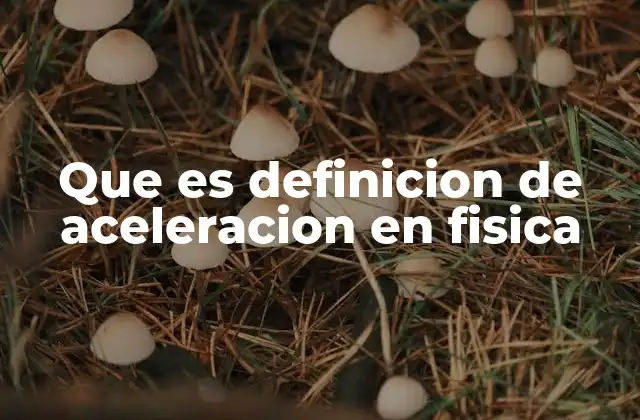 Que es Definicion de Aceleracion en Fisica