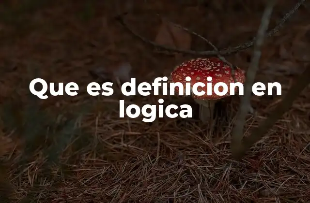 Que es Definicion en Logica