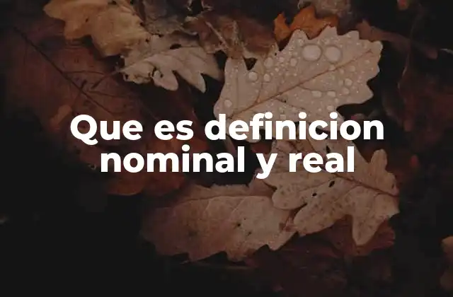 Que es Definicion Nominal y Real