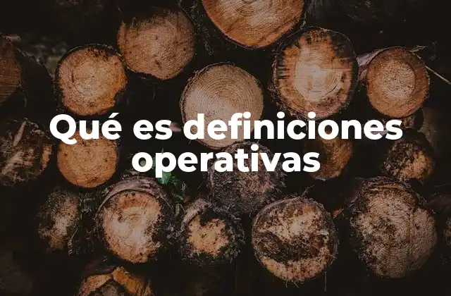 Qué es Definiciones Operativas