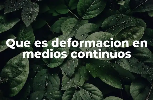 Que es Deformacion en Medios Continuos