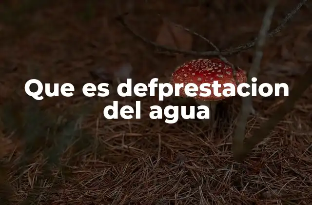 Que es Defprestacion Del Agua