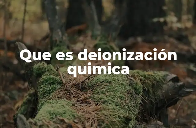 Que es Deionización Quimica