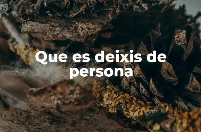 Que es Deixis de Persona
