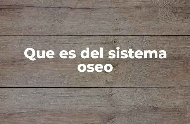 Que es Del Sistema Oseo