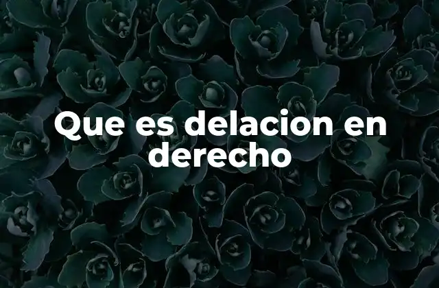 Que es Delacion en Derecho