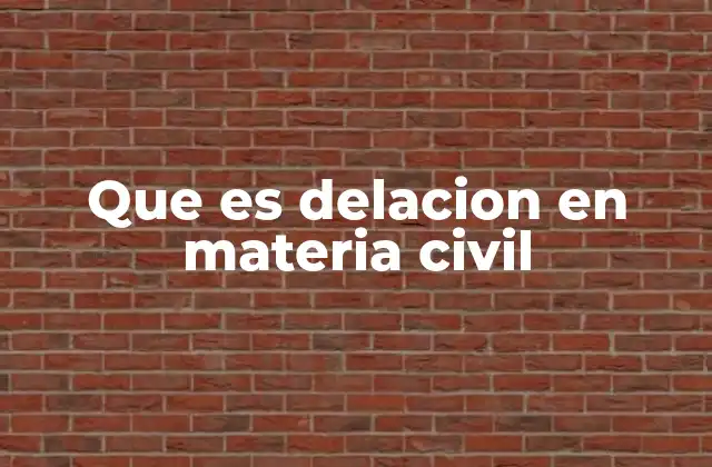Que es Delacion en Materia Civil