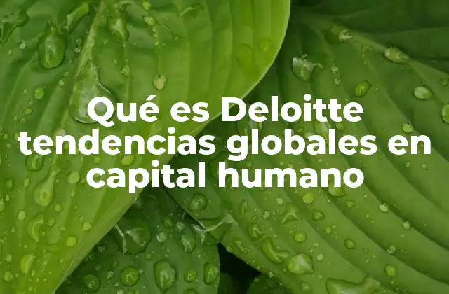 Qué es Deloitte Tendencias Globales en Capital Humano