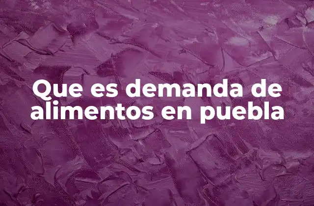 Que es Demanda de Alimentos en Puebla