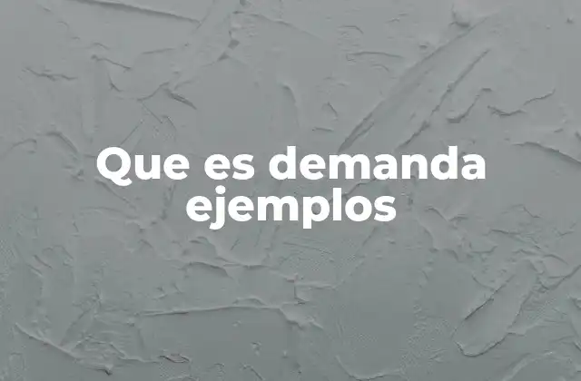 Que es Demanda Ejemplos