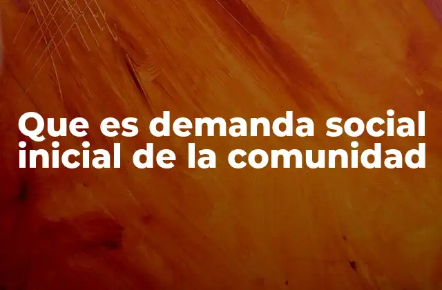 Que es Demanda Social Inicial de la Comunidad