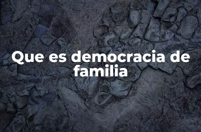 Que es Democracia de Familia