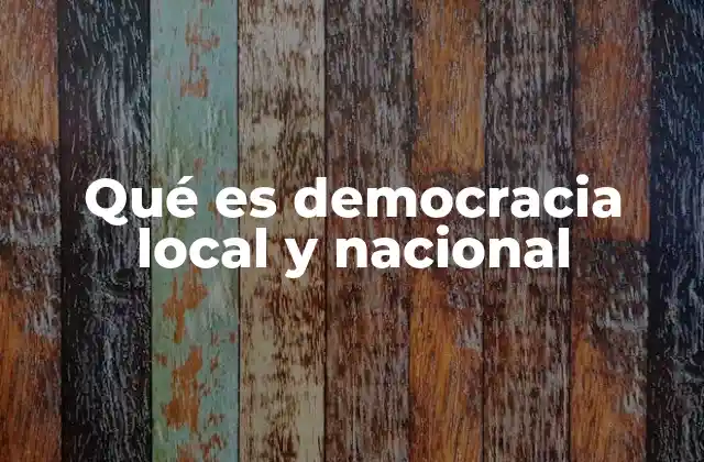 Qué es Democracia Local y Nacional
