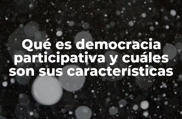 Qué es Democracia Participativa y Cuáles Son Sus Características