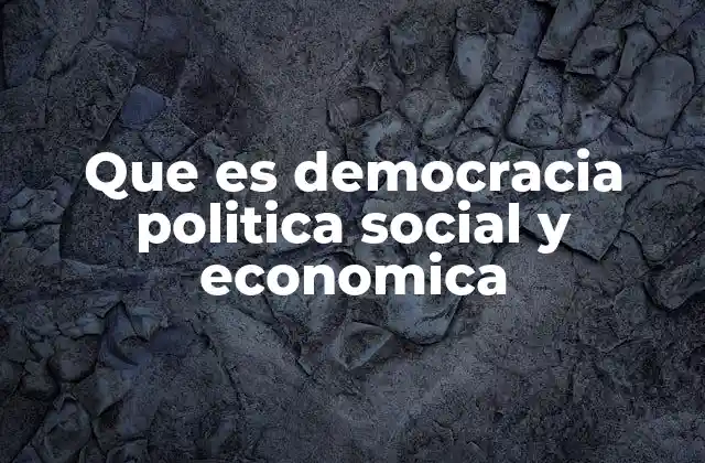 Que es Democracia Politica Social y Economica