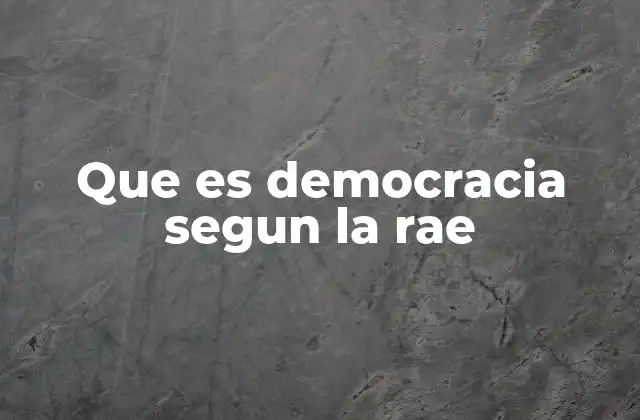 Que es Democracia Segun la Rae