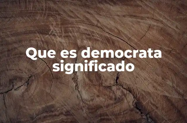 Que es Democrata Significado