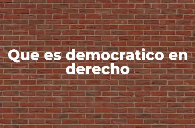 Que es Democratico en Derecho