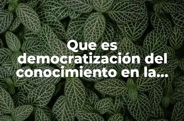 Que es Democratización Del Conocimiento en la Sociedad