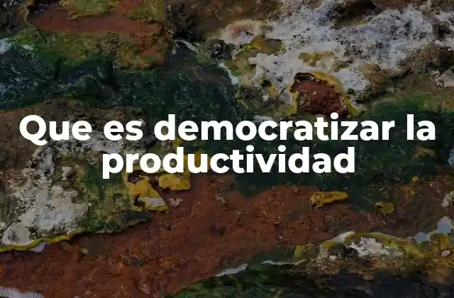 Que es Democratizar la Productividad