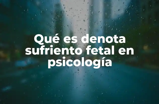 Qué es Denota Sufriento Fetal en Psicología 2 El vínculo entre el entorno intrauterino y la salud emocional