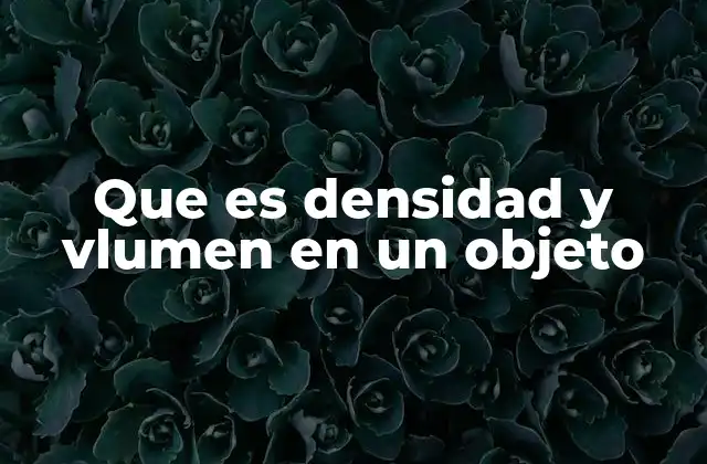 Que es Densidad y Vlumen en un Objeto