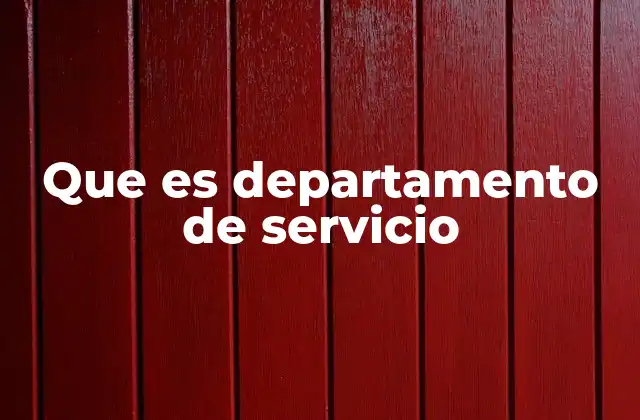Que es Departamento de Servicio