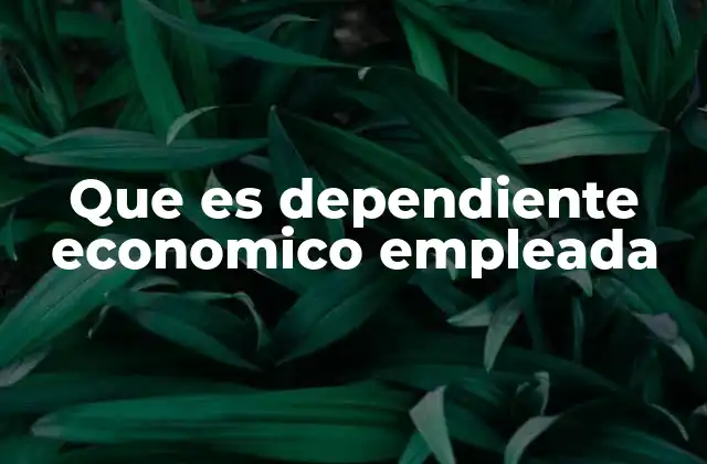 Que es Dependiente Economico Empleada