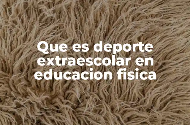 Que es Deporte Extraescolar en Educacion Fisica