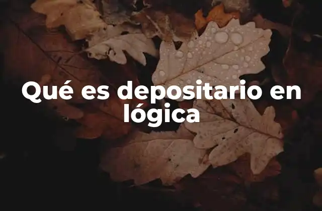 Qué es Depositario en Lógica