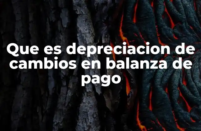 Que es Depreciacion de Cambios en Balanza de Pago