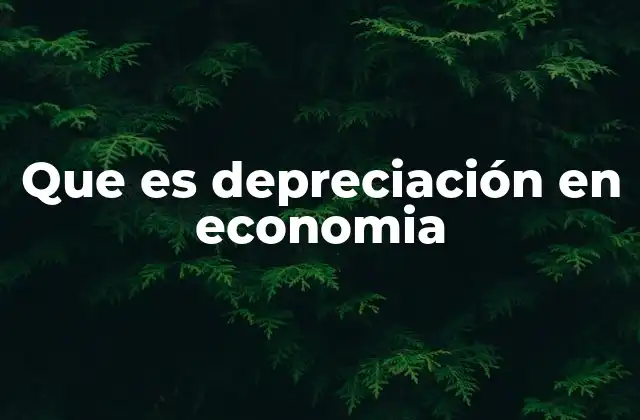 Que es Depreciación en Economia
