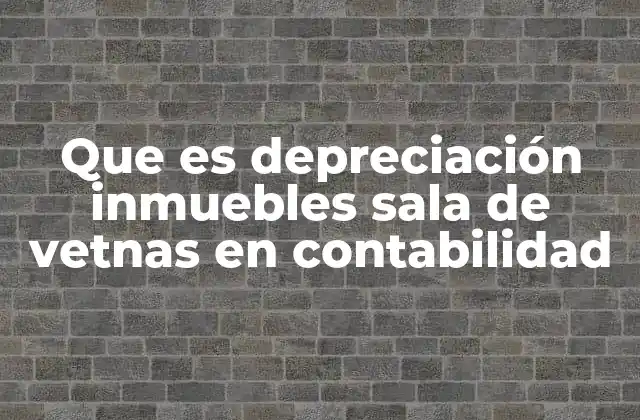 Que es Depreciación Inmuebles Sala de Vetnas en Contabilidad