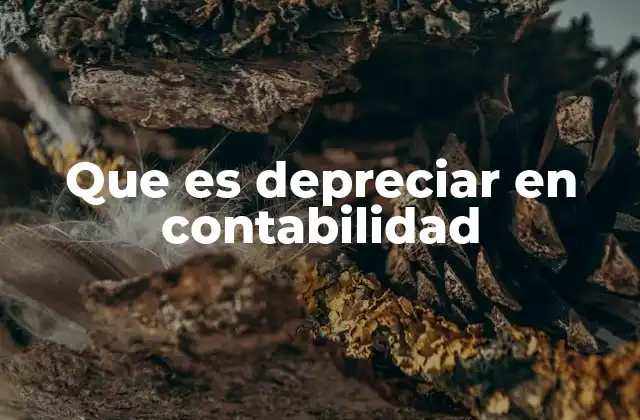 Que es Depreciar en Contabilidad