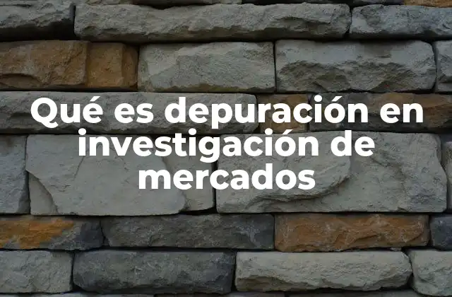 Qué es Depuración en Investigación de Mercados