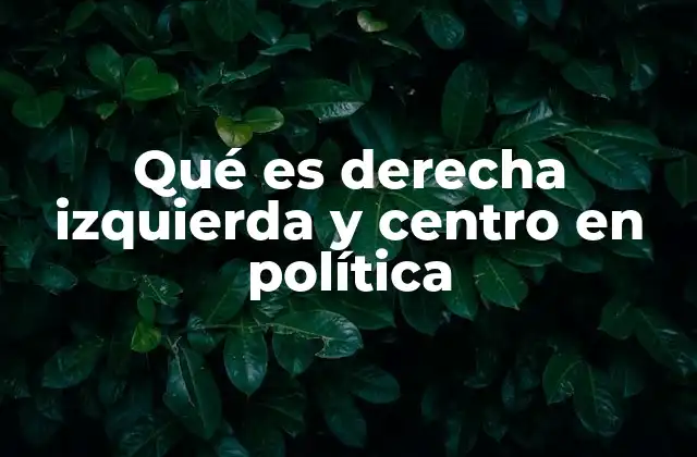 Qué es Derecha Izquierda y Centro en Política