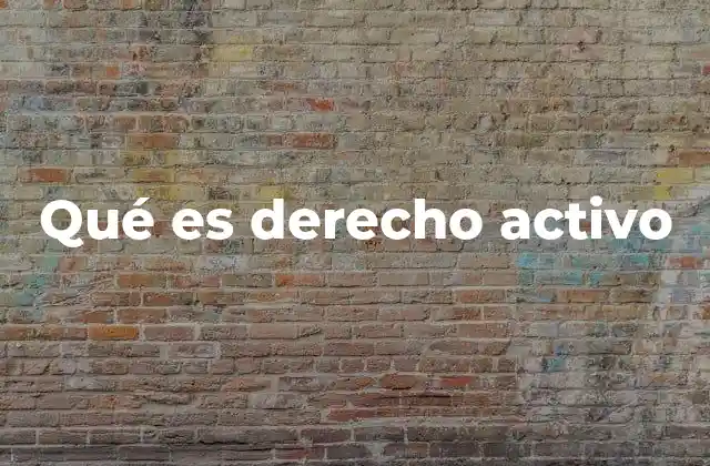 Qué es Derecho Activo