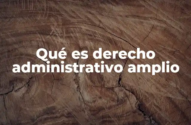 Qué es Derecho Administrativo Amplio